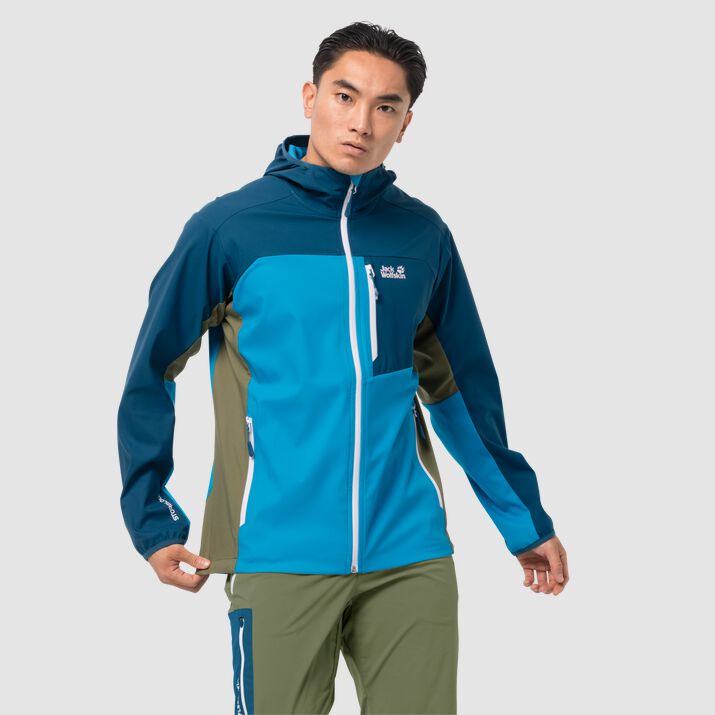 Chamarra Cortavientos Jack Wolfskin Eagle Peak 2 Hombre Azules Mexico-1735942